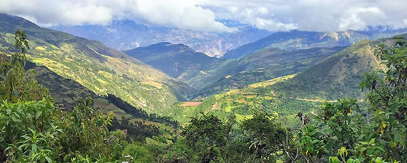 Beautiful green Andes Mountains